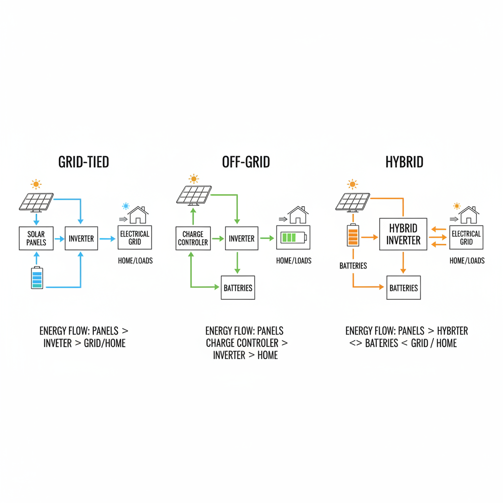 Battery storage system types and grid configurations